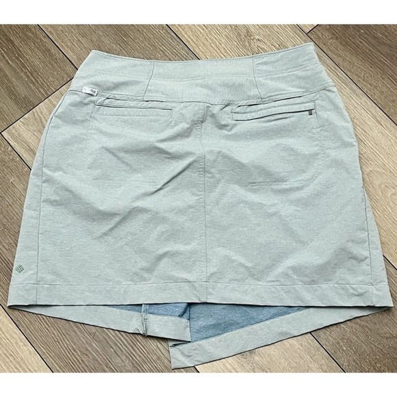 Columbia Skirt Size 14 Faux Wrap Omni-Shield Sage Stretch Tech Fabric Vent Waist - Picture 9 of 9